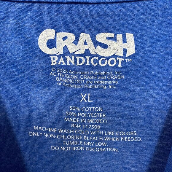 Crash Bandicoot Blue Graphic Retro Game T-Shirt XL - Picture 4 of 4